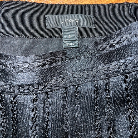 J. Crew Black Striped Eyelet A-Line Knee Length Fully Lined Skirt Size 2 - Picture 10 of 11